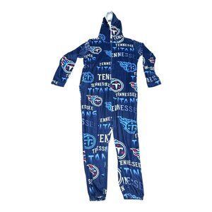 Tennessee Titans Adult One Piece Hooded Pajamas Full Zipper Closure XL Men Women